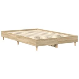 Berkfield Home Bed Frame No Mattress Sonoma Oak 120x190 cm Small Double Engineered Wood in Brown - thumbnail 4