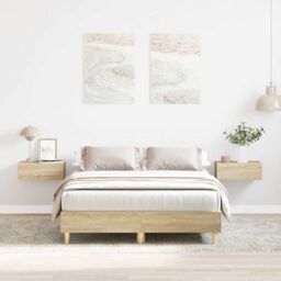 Berkfield Home Bed Frame No Mattress Sonoma Oak 120x190 cm Small Double Engineered Wood in Brown - thumbnail 1