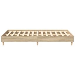 Berkfield Home Bed Frame No Mattress Sonoma Oak 120x190 cm Small Double Engineered Wood in Brown - thumbnail 6