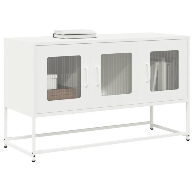 Berkfield Home TV Cabinet White 100.5x39x60.5 cm Cold-rolled Steel - image 1