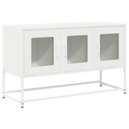 Berkfield Home TV Cabinet White 100.5x39x60.5 cm Cold-rolled Steel - thumbnail 2