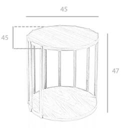 Angel Cerda Round Walnut Veneer Corner Side Table, 45x47 cm in Brown - thumbnail 8