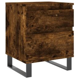 Berkfield Home Bedside Cabinet Smoked Oak 40x35x50 cm Engineered Wood in Brown - Size: 40 x 35 x 50 cm - thumbnail 2
