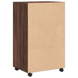 Berkfield Home Rolling¬†Cabinet Brown Oak 55x40x91 cm Engineered Wood - Size: 55 x 40 x 91 cm - thumbnail 6