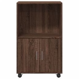 Berkfield Home Rolling¬†Cabinet Brown Oak 55x40x91 cm Engineered Wood - Size: 55 x 40 x 91 cm - thumbnail 4
