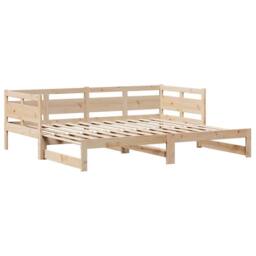Berkfield Home Versatile Daybed with Trundle & Drawers without Mattress 80x200 cm in Natural - thumbnail 5