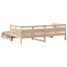 Berkfield Home Versatile Daybed with Trundle & Drawers without Mattress 80x200 cm in Natural - thumbnail 7