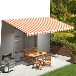 Berkfield Home Replacement Fabric for Awning Yellow & Orange 6x3.5 m - thumbnail 1