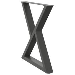 Berkfield Home Modern Dining Table Legs 2 pcs Anthracite 70x(72-73.3) cm Steel in Dark Grey - thumbnail 4