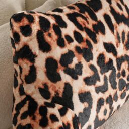 OHS Leopard Cushion Reading Pillow Plush Plump Padded Soft Arms Lumbar Chair Support in Natural - thumbnail 3