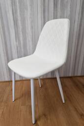 KOSY KOALA Modern Round Clear Glass Dining Table With 4 White Gem Pattern - thumbnail 5