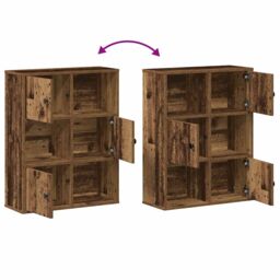 Berkfield Home Bookcase Old Wood 60x24x76.5 cm Engineered Wood in Brown - thumbnail 8