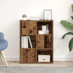 Berkfield Home Bookcase Old Wood 60x24x76.5 cm Engineered Wood in Brown - thumbnail 3