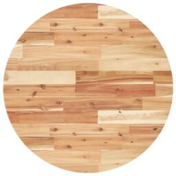 Berkfield Home Table Top Round √ò70x2 cm Solid Wood Acacia in Brown - Size: 70x2 cm - thumbnail 2
