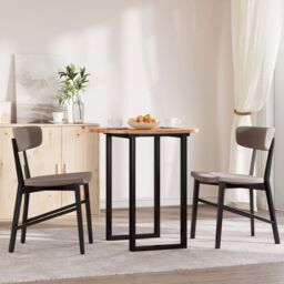 Berkfield Home Table Top Round √ò70x2 cm Solid Wood Acacia in Brown - Size: 70x2 cm - thumbnail 3