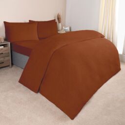 OHS Thermal Soft Teddy Fleece Duvet Cover Bedding Set in Burnt Orange - Size: King - thumbnail 3
