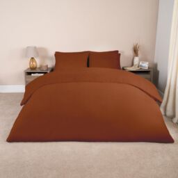 OHS Thermal Soft Teddy Fleece Duvet Cover Bedding Set in Burnt Orange - Size: King - thumbnail 2
