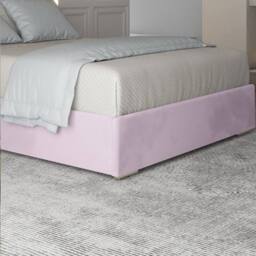 Casani Sudbury Upholstered Soft Velvet Pink Metal Designer Bed Frame - Size: Double - thumbnail 7