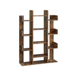 Pirlo Plush Large Industrial Freestanding Bookcase With 13 Shelves in Brown - thumbnail 7