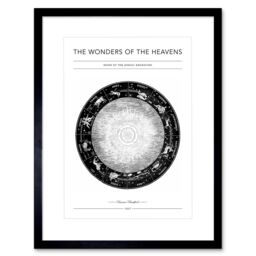 Artery8 Wall Art Print Wonders of the Heavens Duncan Bradford Signs of the Zodiac Engraving Antique Telescopic Classic Artwork Framed 9X7 Inch - thumbnail 1
