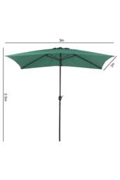 Garden Sanctuary Rectangular Sunshade Waterproof Garden Parasol with Round Base in Green - thumbnail 6
