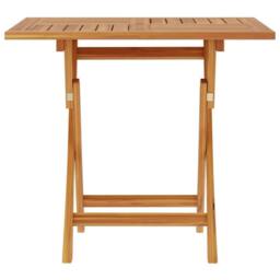 Berkfield Home Folding Garden Table 85x85x76 cm Solid Teak Wood in Brown - Size: 85 x 85 x 76 cm - thumbnail 3