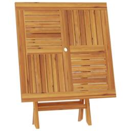Berkfield Home Folding Garden Table 85x85x76 cm Solid Teak Wood in Brown - Size: 85 x 85 x 76 cm - thumbnail 6