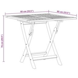 Berkfield Home Folding Garden Table 85x85x76 cm Solid Teak Wood in Brown - Size: 85 x 85 x 76 cm - thumbnail 9