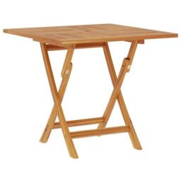 Berkfield Home Folding Garden Table 85x85x76 cm Solid Teak Wood in Brown - Size: 85 x 85 x 76 cm - thumbnail 1
