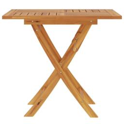 Berkfield Home Folding Garden Table 85x85x76 cm Solid Teak Wood in Brown - Size: 85 x 85 x 76 cm - thumbnail 4