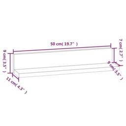 Berkfield Home Wall Shelves 2 pcs 50x11x9 cm Solid Wood Pine in Natural - Size: 50 x 11 x 9 cm - thumbnail 8
