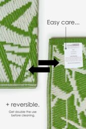 Homescapes Luxury Outdoor Rug Waterproof Reversible, Green Zena Tropical - Size: 180 cm x 270 cm - thumbnail 6