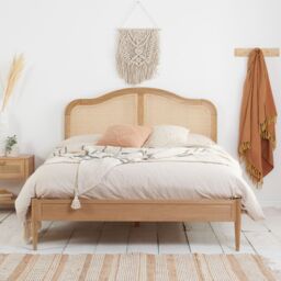 Birlea Rattan Wooden Bed Frame Leonie Bedstead in Brown - Size: Double - thumbnail 2
