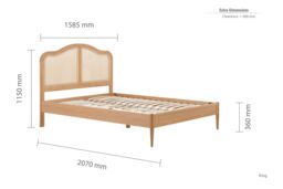 Birlea Rattan Wooden Bed Frame Leonie Bedstead in Brown - Size: Double - thumbnail 6