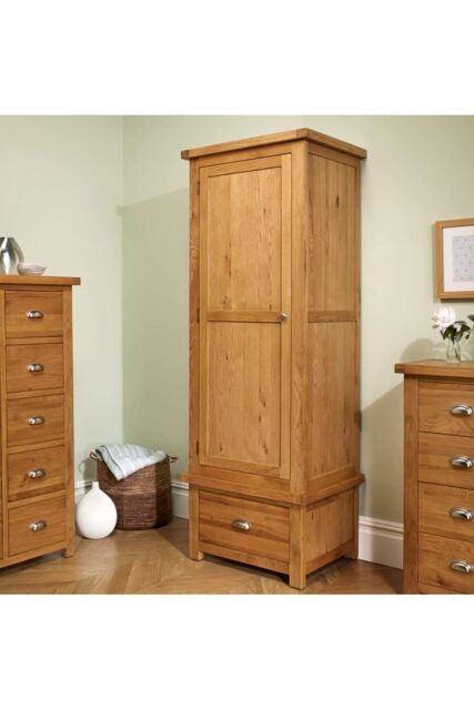 Birlea Woburn 1 Door 1 Drawer Wardrobe Oak in Light Oak - image 1