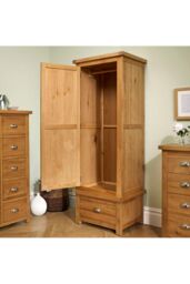 Birlea Woburn 1 Door 1 Drawer Wardrobe Oak in Light Oak - thumbnail 3