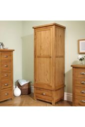 Birlea Woburn 1 Door 1 Drawer Wardrobe Oak in Light Oak - thumbnail 1