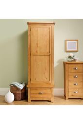 Birlea Woburn 1 Door 1 Drawer Wardrobe Oak in Light Oak - thumbnail 2