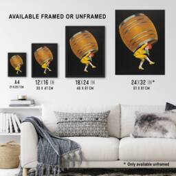 Artery8 Cognac Pellisson Advert Vintage Framed Wall Art Print Cappiello in Black - Size: A4 - thumbnail 3