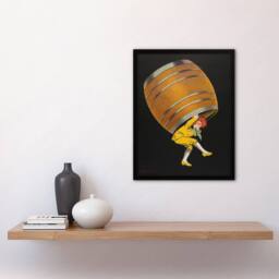 Artery8 Cognac Pellisson Advert Vintage Framed Wall Art Print Cappiello in Black - Size: A4 - thumbnail 4