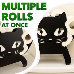 Marco Paul Cat Black Metal Toilet Roll Holder Bathroom Accessories 32cm - thumbnail 7