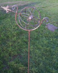 Inspirational Gifting Armillary Globe Border Stake Garden Decoration in Bronze - thumbnail 2