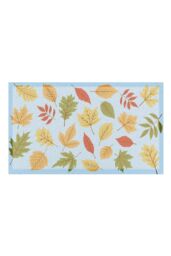 Artsy Mats Autumn Colour Leaves Indoor Outdoor Doormat (70 x 40cm) in Light Blue - Size: 40 cm x 70 cm - thumbnail 3