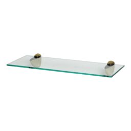 Harbour Housewares Floating Glass Shelf - 50cm - Bathroom Shower Storage Display Shelf in Gold