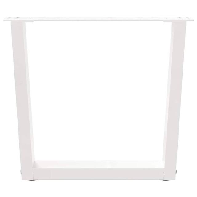 Berkfield Home Modern Dining Table Legs V-Shape 2 pcs White 50x(42-43.3) cm Steel - image 1