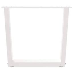 Berkfield Home Modern Dining Table Legs V-Shape 2 pcs White 50x(42-43.3) cm Steel - thumbnail 1