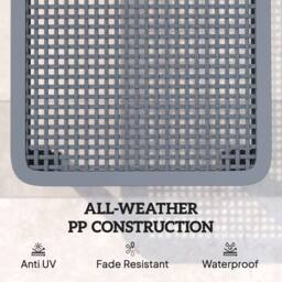 OUTSUNNY Plastic Sun Lounger, 4-Position Garden Lounger Sun bed, Dark Grey - thumbnail 4