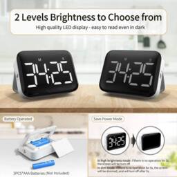NESTLUNE New Digital Kitchen Timer LED Magnetic in Black - Size: 100 cm x 15 cm - thumbnail 4