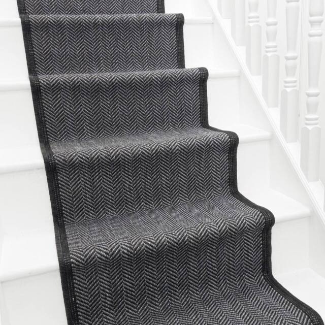 runrug Stair Runner Carpet - Reversible & Durable, 2mm - 'Illusion' in Midnight - Size: 60 cm x 660 cm - image 1