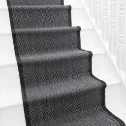 runrug Stair Runner Carpet - Reversible & Durable, 2mm - 'Illusion' in Midnight - Size: 60 cm x 660 cm - thumbnail 1
